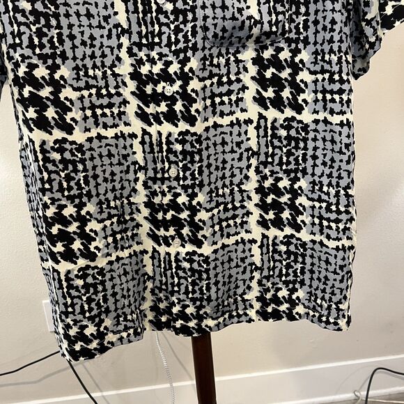 Stussy (Japan) - Hand Drawn Houndstooth SS Shirt (#1110150) -  Off White, Black - Picture 5 of 9